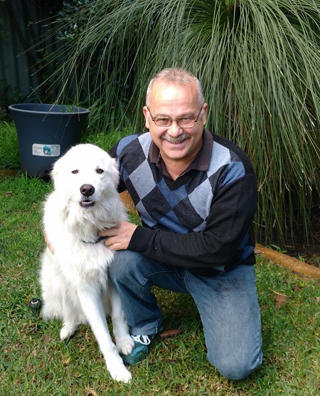 Vince along with his pet dog